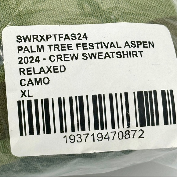 NWT Aviator Nation Palm Tree Festival Green Camo Crewneck Sweatshirt relaxed - Picture 4 of 14